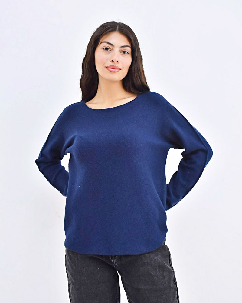 Beltipo Γυναικείο Πλεκτό Μπλε Σκούρο Oversized
