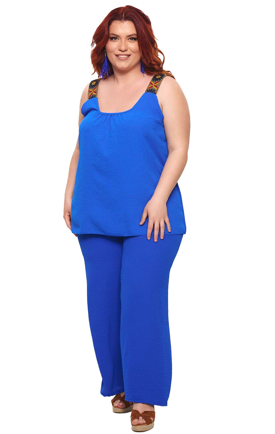 Plus Size Σετ Margaret - Μπλε‌‌ Ρουά - LC3553-1-Μπλε Ρουά-One Size