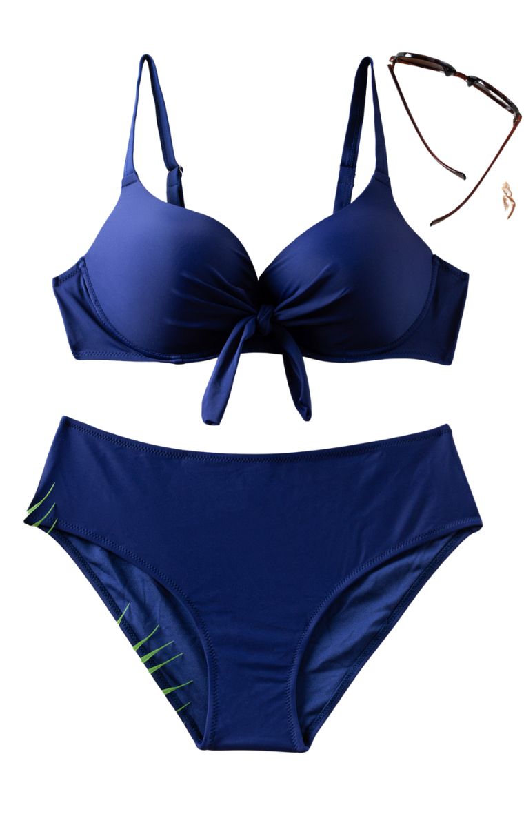 Plus Size Bikini Moneta - Μπλε - LC2626-Μπλε-80D/L
