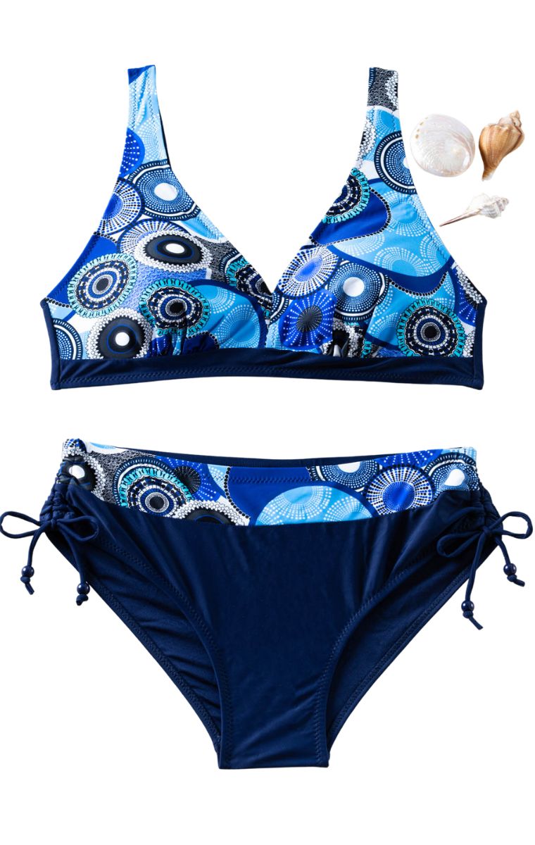 Plus Size Bikini Roustik - Μπλε - LC7933-Μπλε-85D/XL