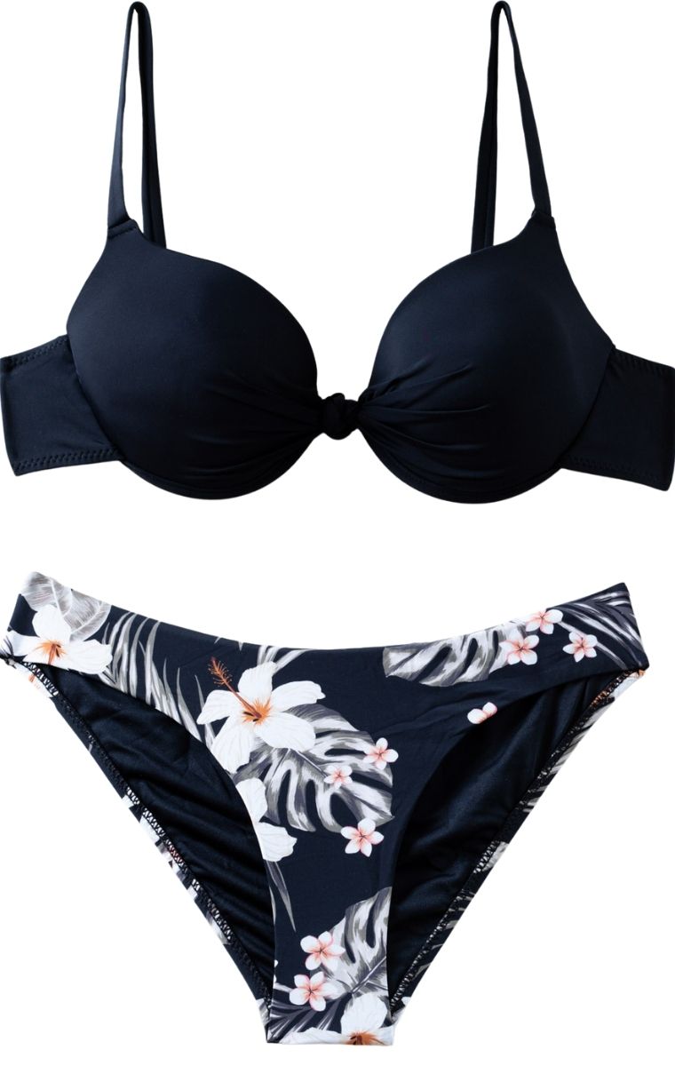 Plus Size Bikini Hawai - Μαύρο - LC2102-Μαύρο-85C/XL