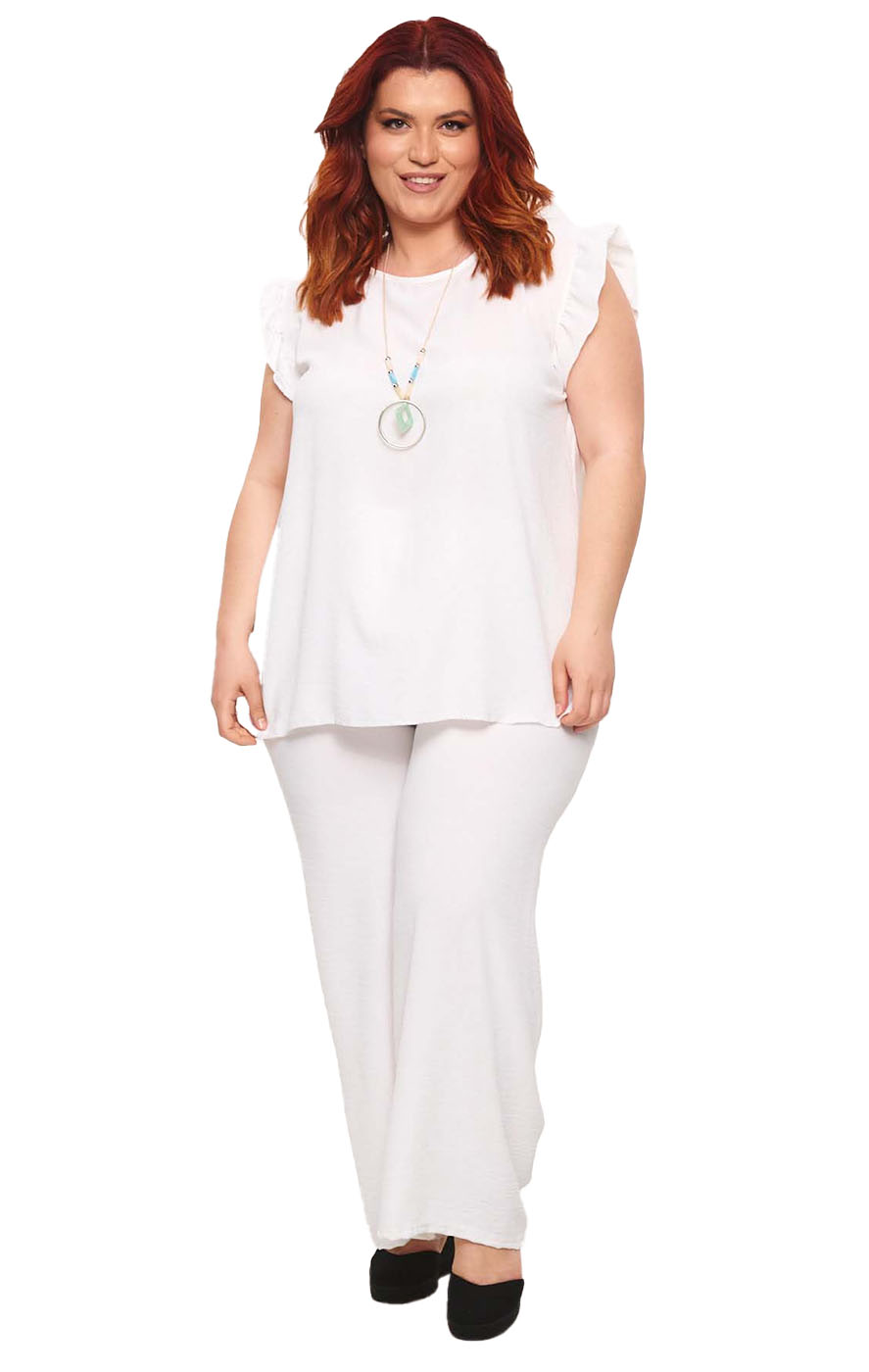 Plus Size Σετ & Δώρο Κρεμαστό - Λευκό - LC22910-Λευκό-One Size