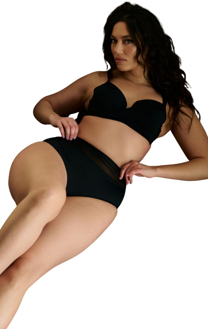 Plus Size Bikini Palm Beach - Μαύρο - LC665-Μαύρο-85D-XL