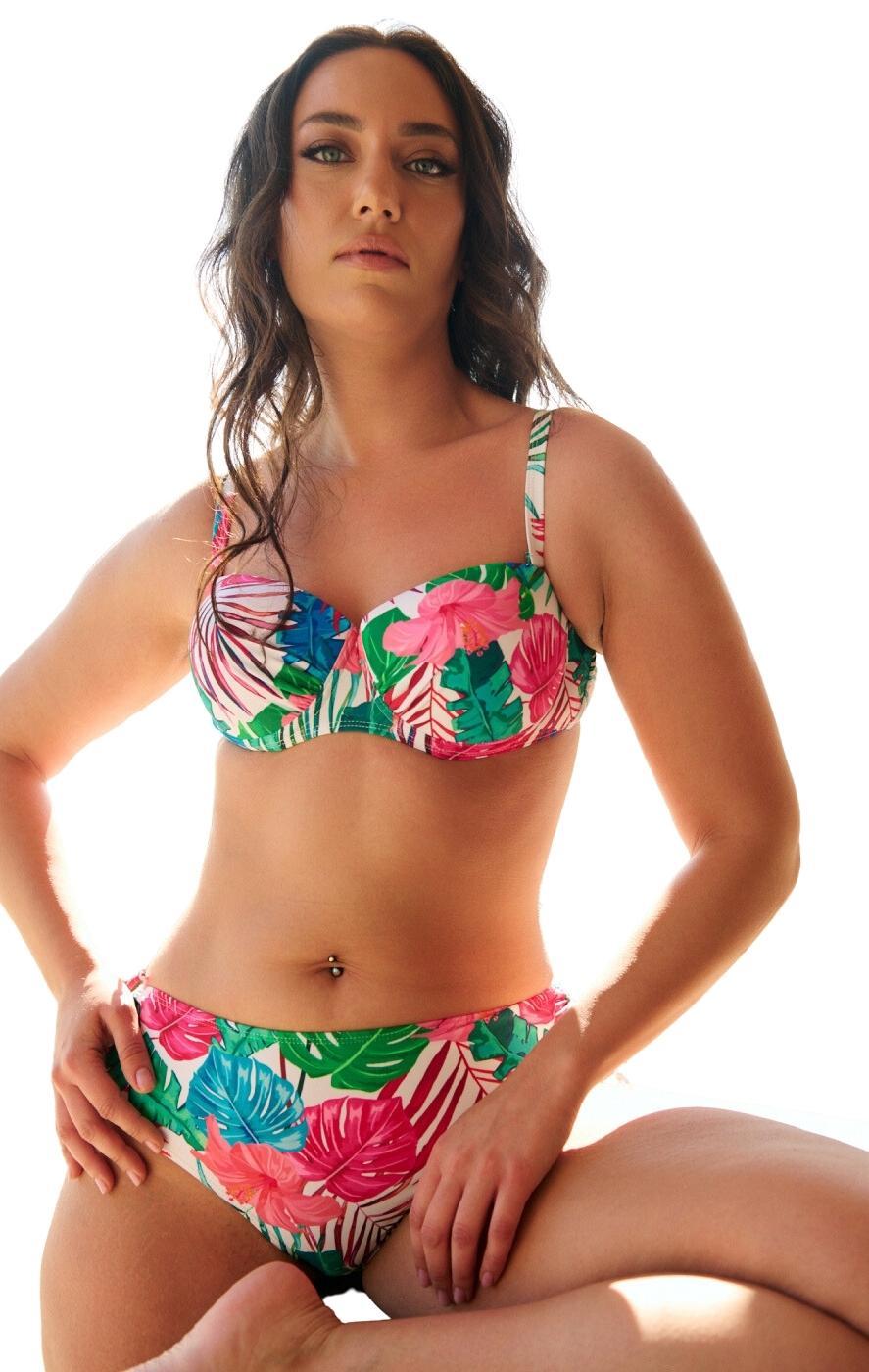 Plus Size Strapless Bikini Bahamas - Λευκό - LC389-Λευκό-95C-3XL
