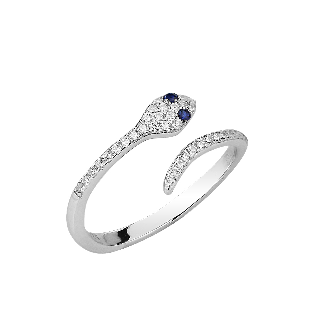 Δαχτυλίδι Blue snake από ασήμι 925º