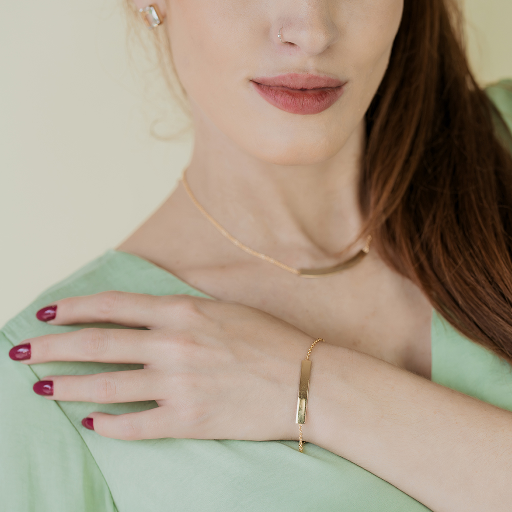 Βραχιόλι ταυτότητα από επιχρυσωμένο ασήμι 925°