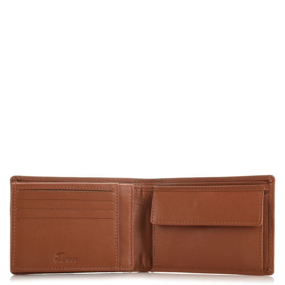 Δερμάτινο Πορτοφόλι με Flap Bugatti Bomba 491352-07 Cognac