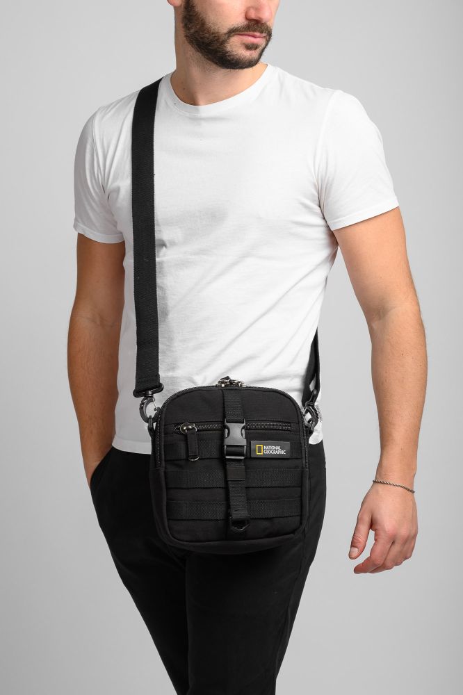Τσαντάκι Χιαστί National Geographic Milestone Utility Bag N24203.06 Black