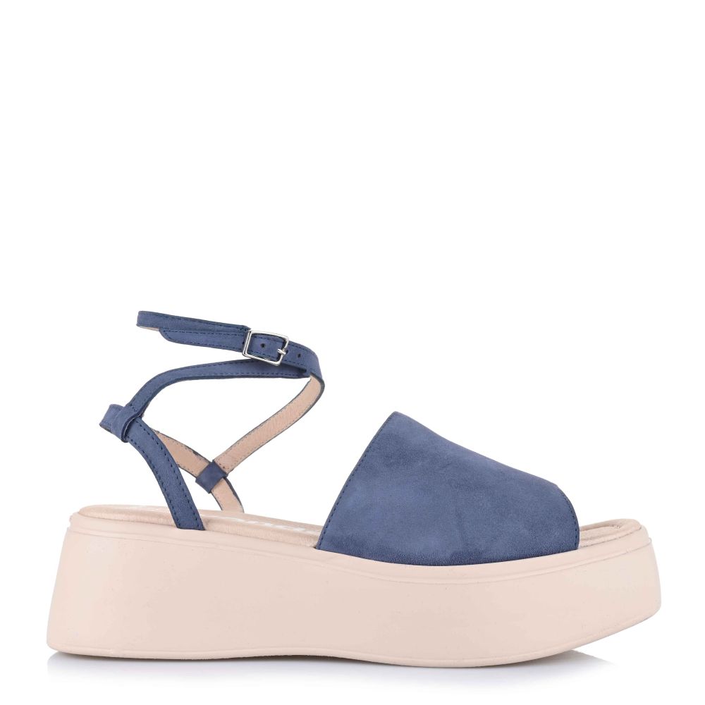 Δερμάτινα Suede Flatform Σανδάλια Wonders A-3705 Baltic