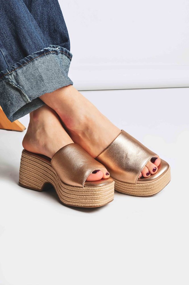 Δερμάτινα Mules Unveil 356205 12 Rose-Gold
