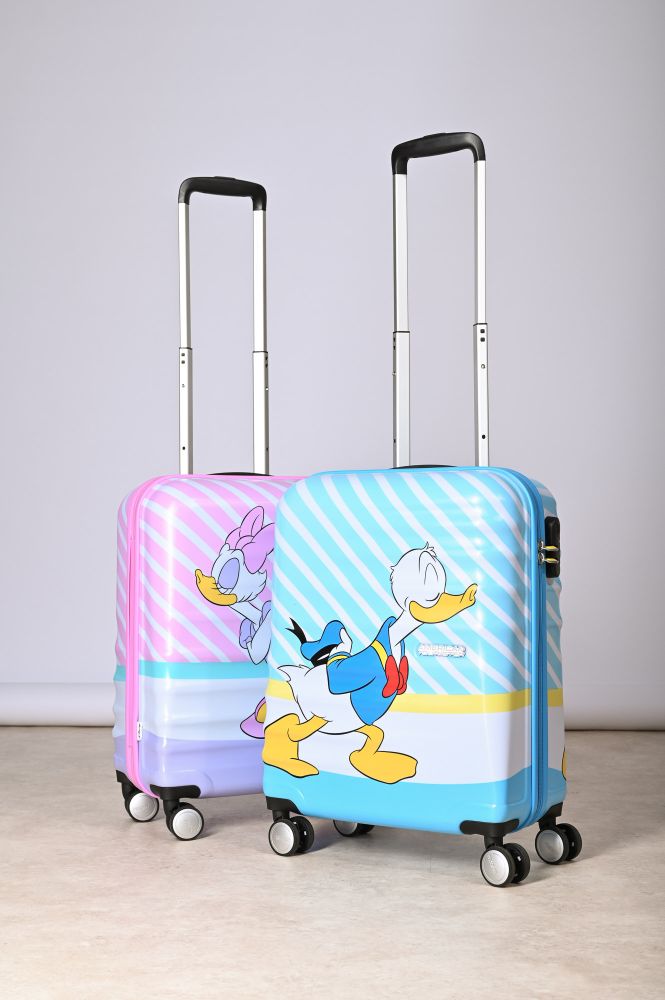 Παιδική Βαλίτσα Σκληρή Καμπίνας American Tourister Wavebreaker Disney Spinner 55 Cabin Size 85667-8661 Donald Blue Kiss
