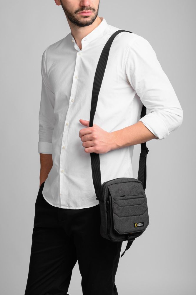 Τσαντάκι Χιαστί National Geographic Pro Range Utility Bag with Front Expander N00703.125 Two Tones Grey