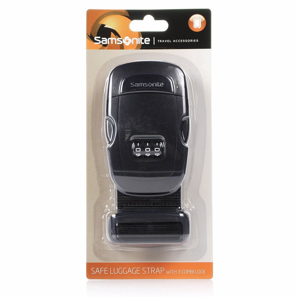 Ιμάντας Βαλίτσας με 3ψήφιο Συνδυασμό Samsonite Travel Accessories Safe 3 Combi Lug. Strap 2 61610-1041 Black