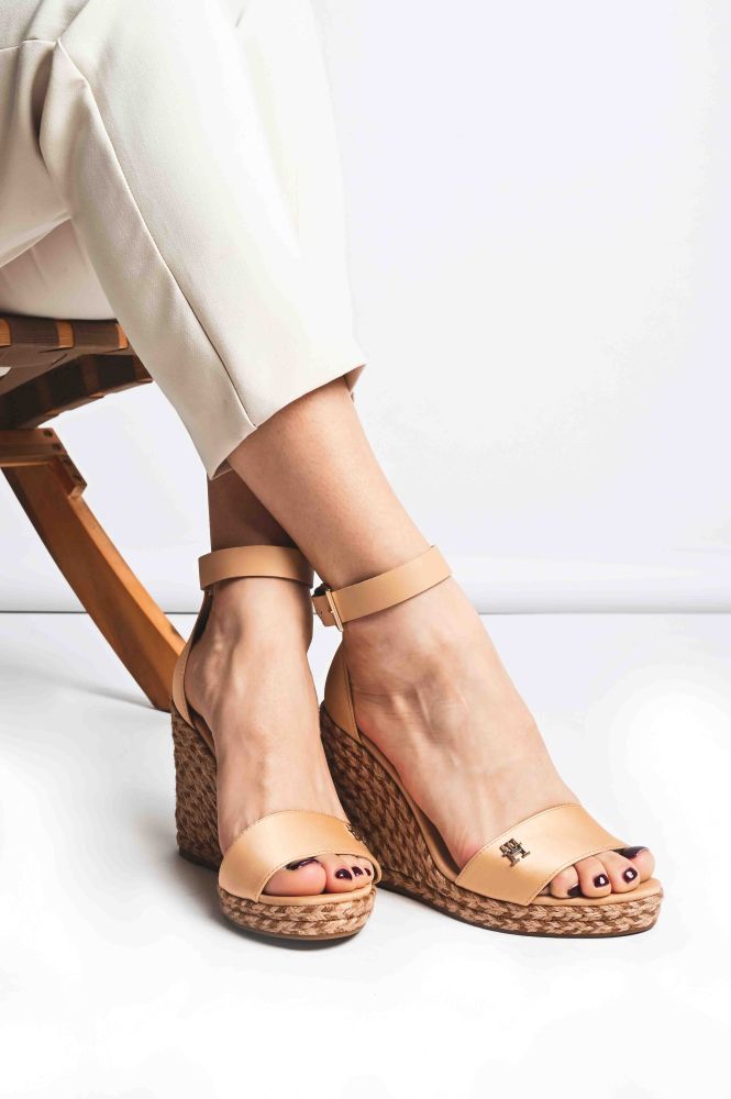Δερμάτινες Πλατφόρμες Tommy Hilfiger Colorful High Wedge Satin FW0FW07914 ACR