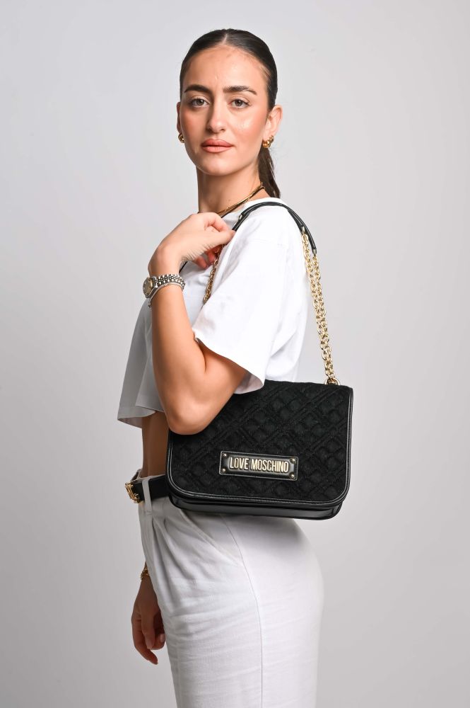 Τσάντα Ώμου-Χιαστί Βελουτέ Love Moschino JC4000PP1HLB1 00A