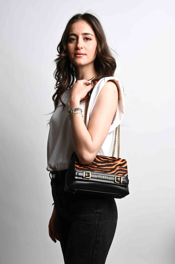 Τσαντάκι Ώμου-Χιαστί Guess Sestri TB898521 Tiger