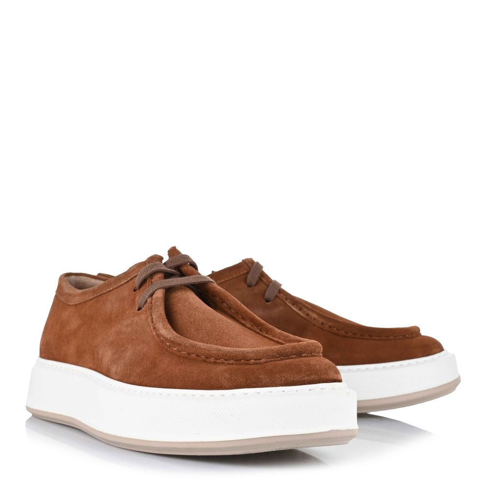 Δερμάτινα Suede Boat Παπούτσια Brandbags 25-104 Taba
