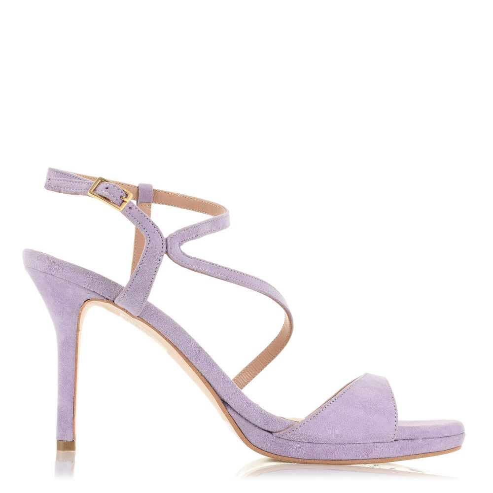 Δερμάτινα Suede Πέδιλα Mourtzi 75/75136 Lilac