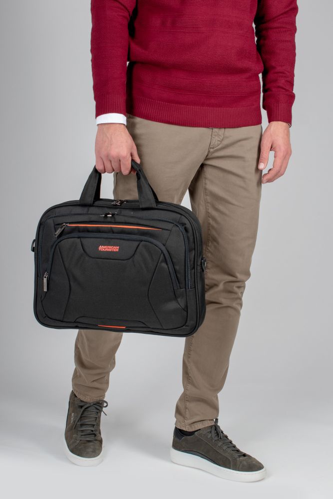 Χαρτοφύλακας American Tourister At Work Laptop Bag 15.6'' 88532-1070 Black/Orange