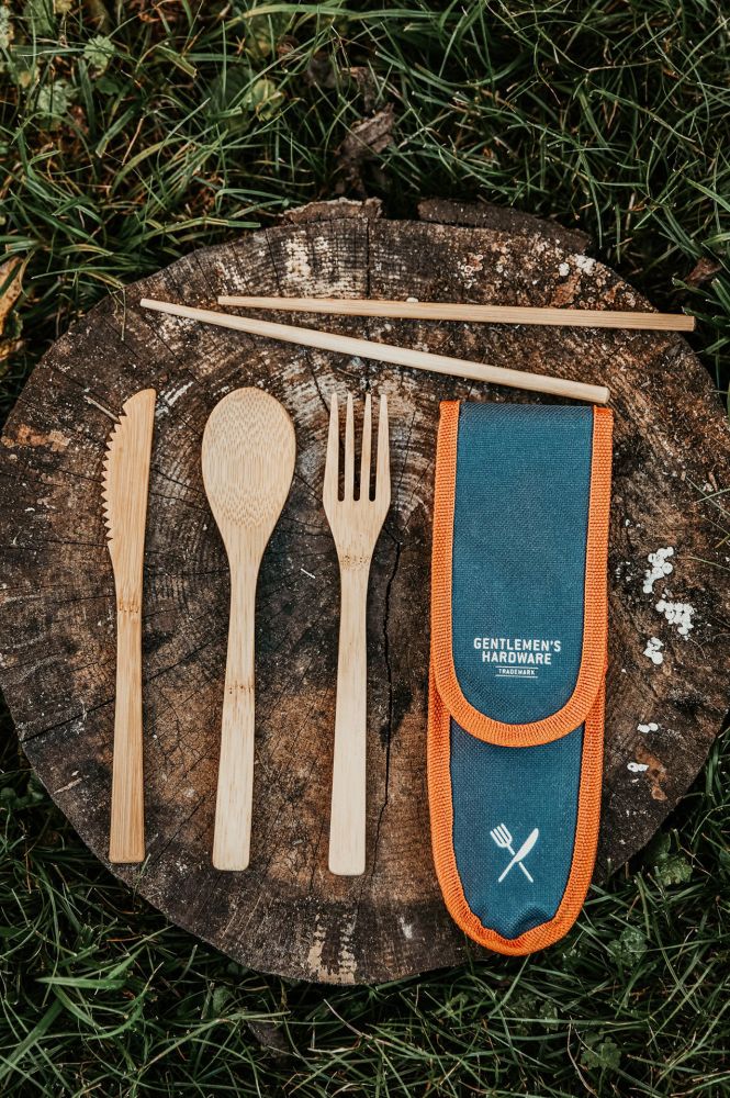 Σετ Ταξιδίου Ξύλινα Μαχαιροπίρουνα Gentlemen's Hardware Νο 639 Camping Travel Bamboo Cutlery Set