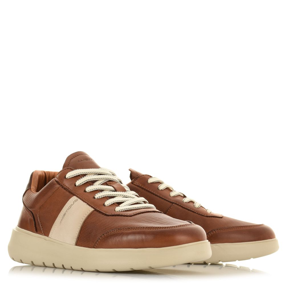 Δερμάτινα Sneakers Ambitious 12863A Cognac/Beige