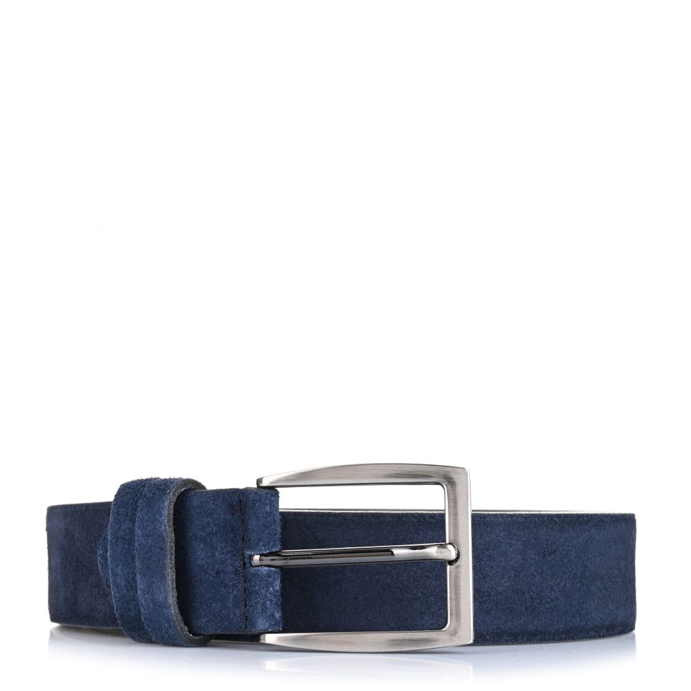 Δερμάτινη Suede Ζώνη Brandbags Collection F230 Μπλε