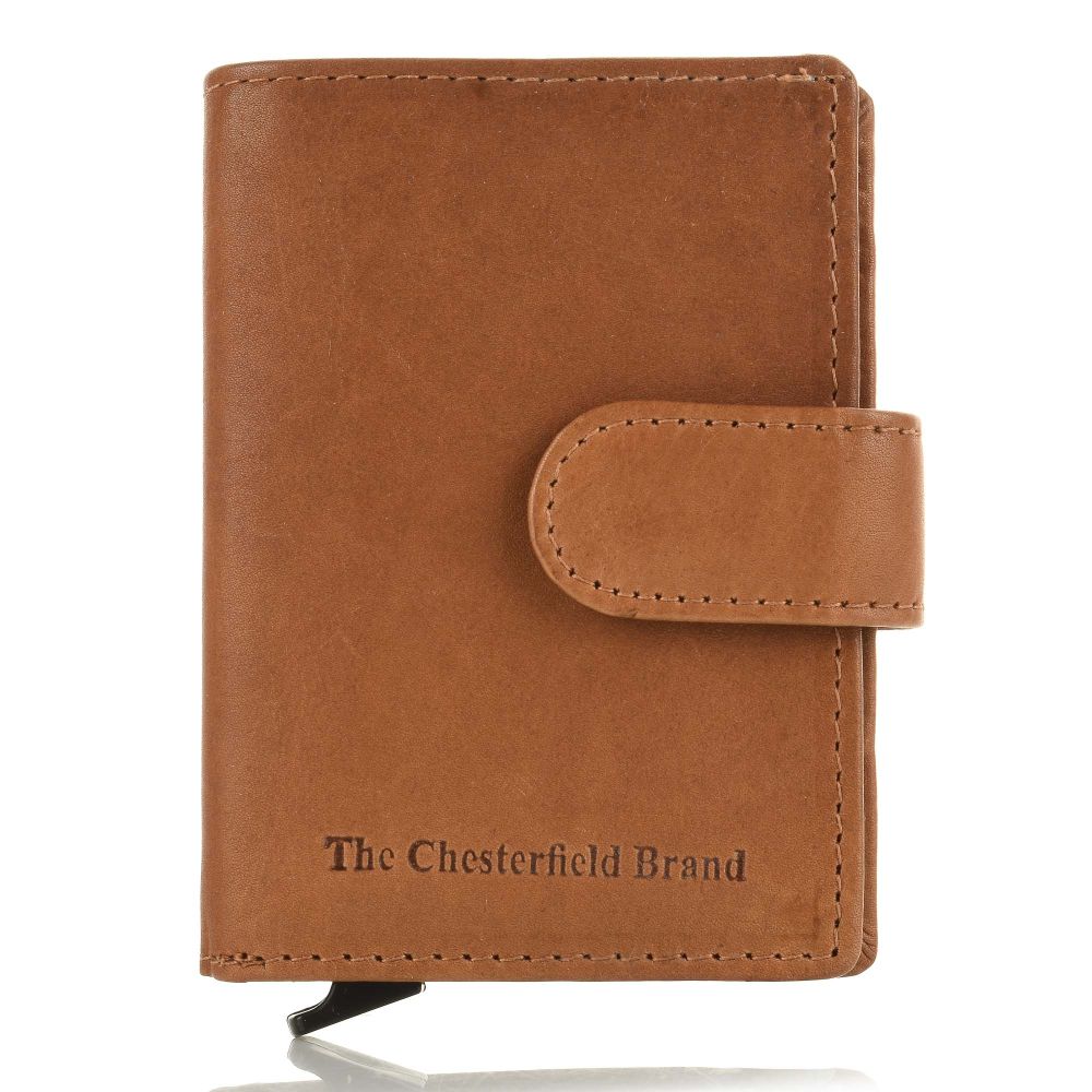 Slide-Up Δερμάτινη Καρτοθήκη-Πορτοφολάκι The Chesterfield Brand Loughton C08.0381 31 Cognac