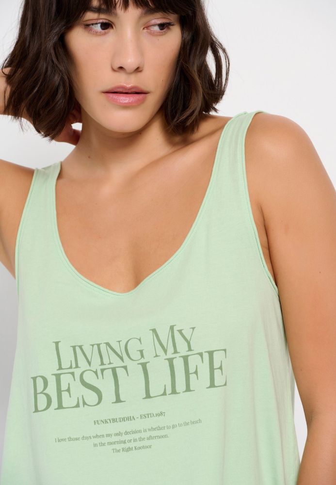 Tank top από οργανικό βαμβάκι με τύπωμα κειμένου