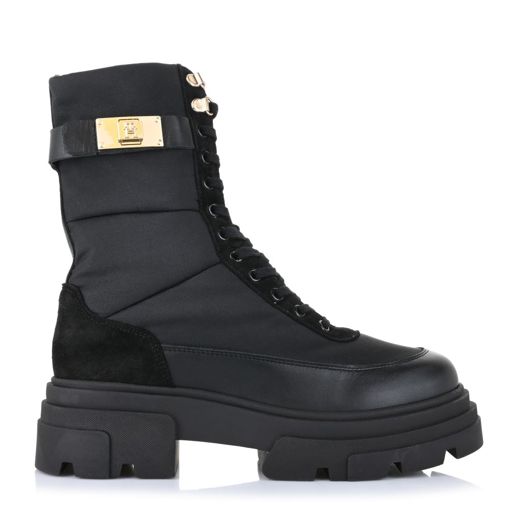Μποτάκια Tommy Hilfiger Biker Leather Mix Lace Up FW0FW08246 BDS