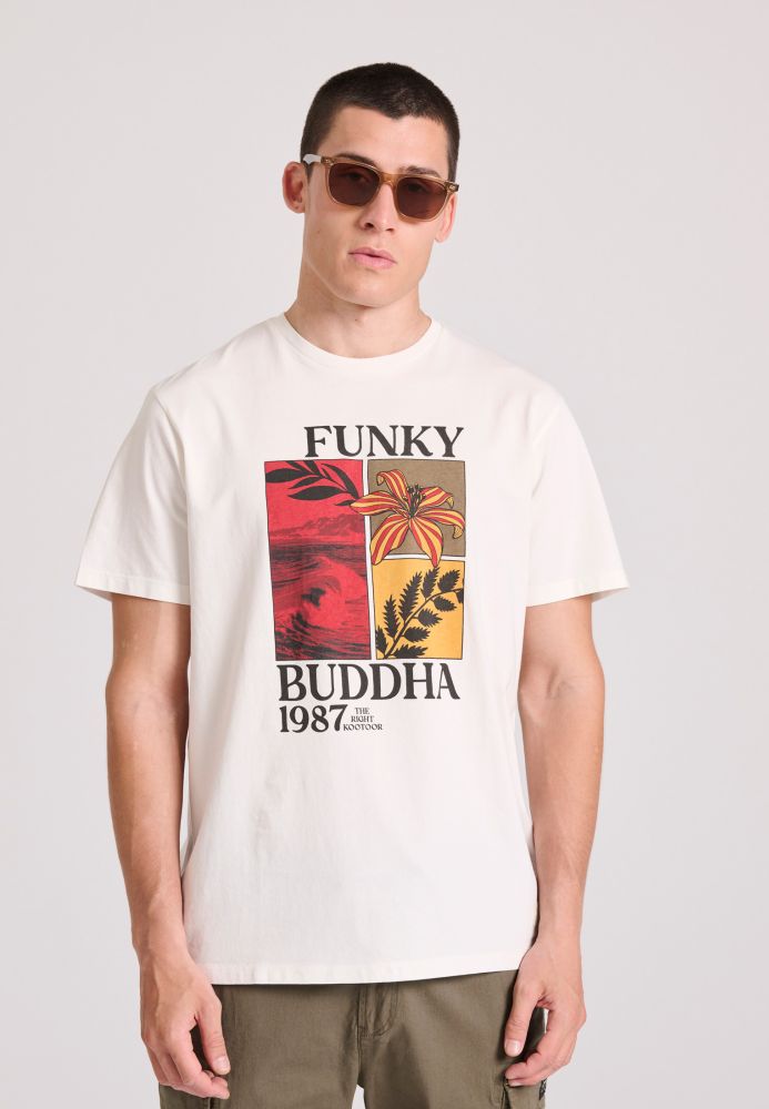 T-shirt με minimal paint τύπωμα από οργανικό βαμβάκι