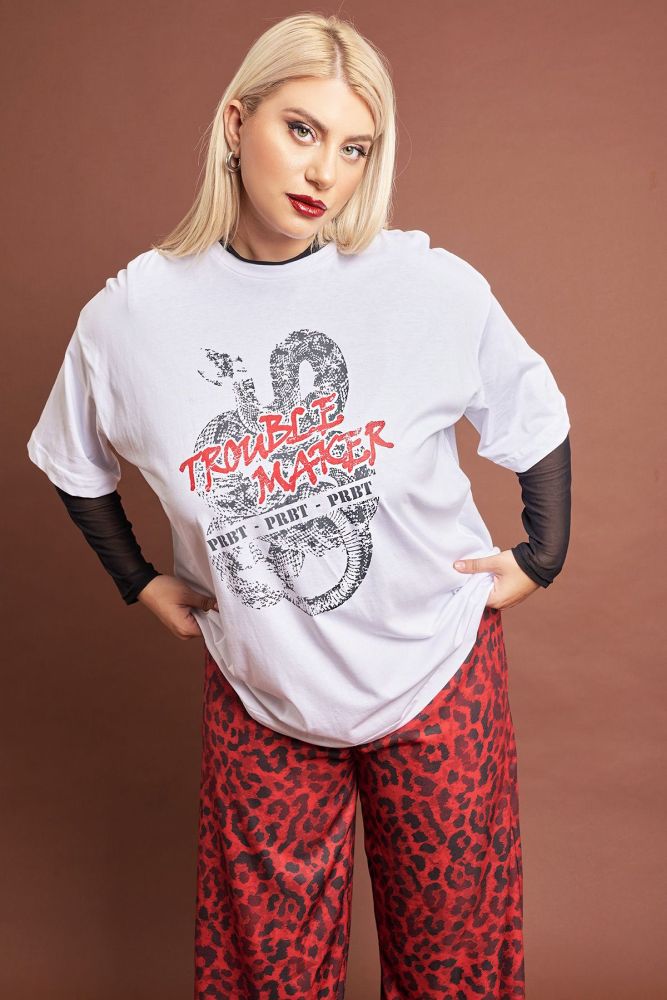 PRBT T-Shirt loose fit με logo φίδι