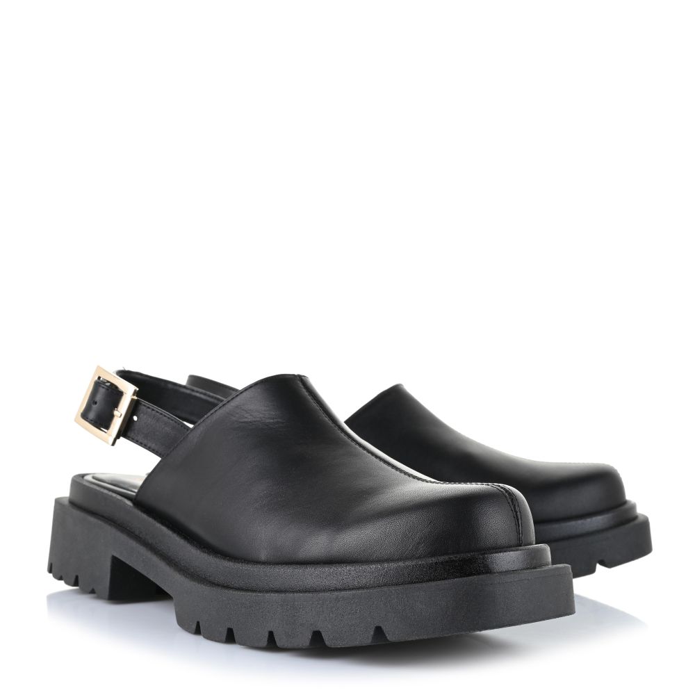 Δερμάτινα Flatform Σαμπό Unveil 1293 Μαύρο