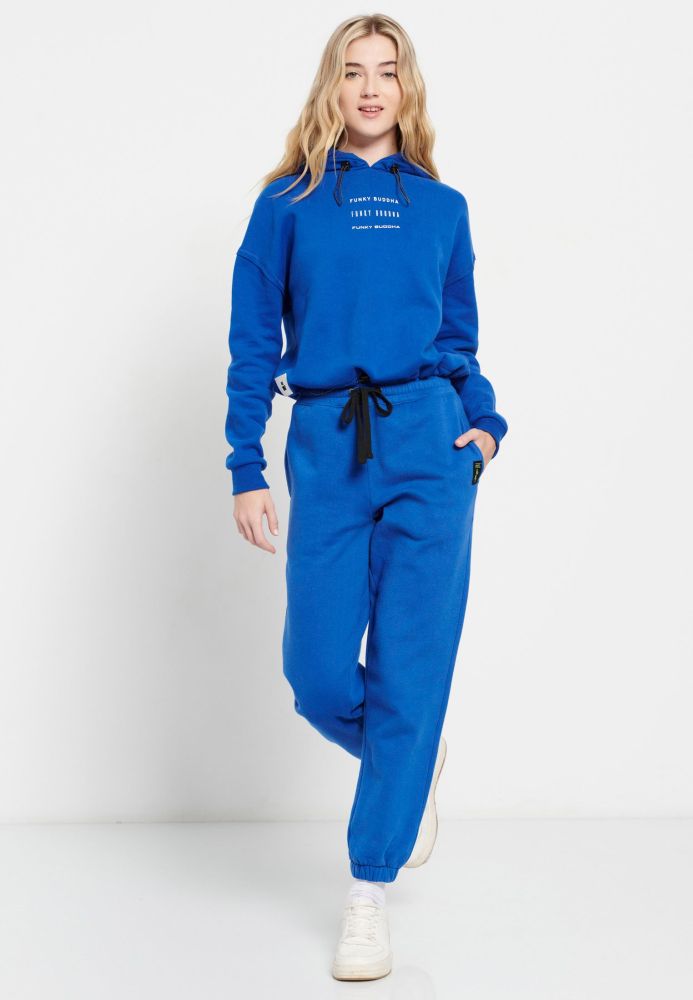 Oversized φούτερ με κουκούλα και τύπωμα στο στήθος