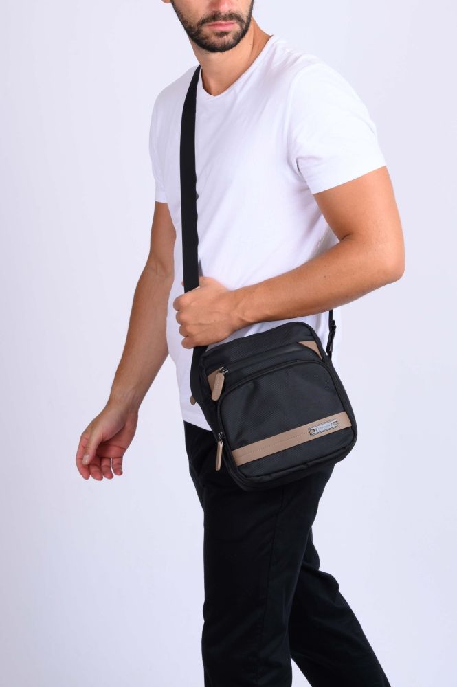 Τσαντάκι Χιαστί-Ώμου Μεγάλο Diplomat Casual Bags Collection Eco LC 973 Μαύρο