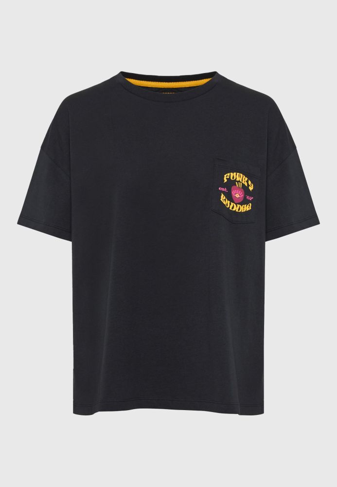 Loose fit t-shirt από οργανικό βαμβάκι με tropic τύπωμα στην πλάτη