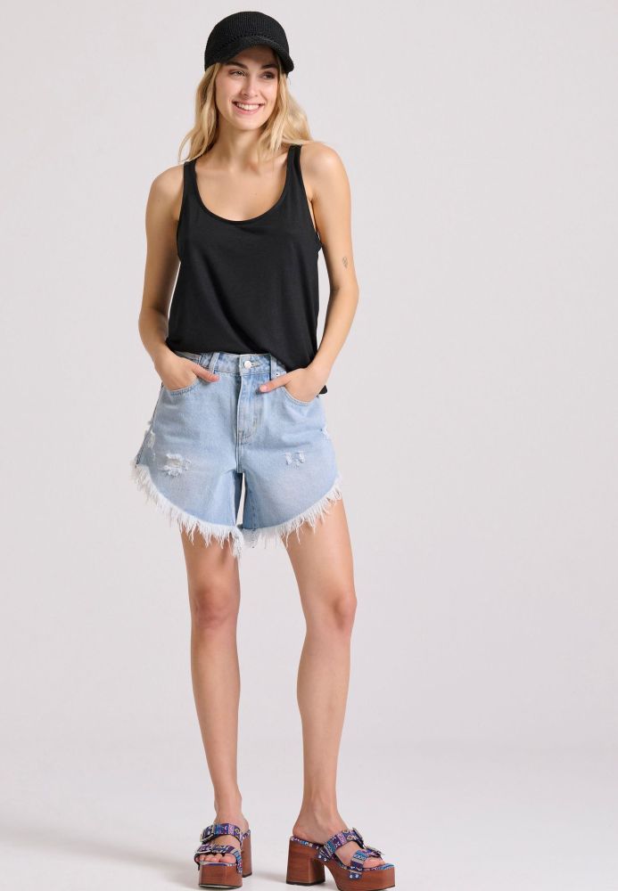 Γυναικείο μονόχρωμο tank top από βισκόζη