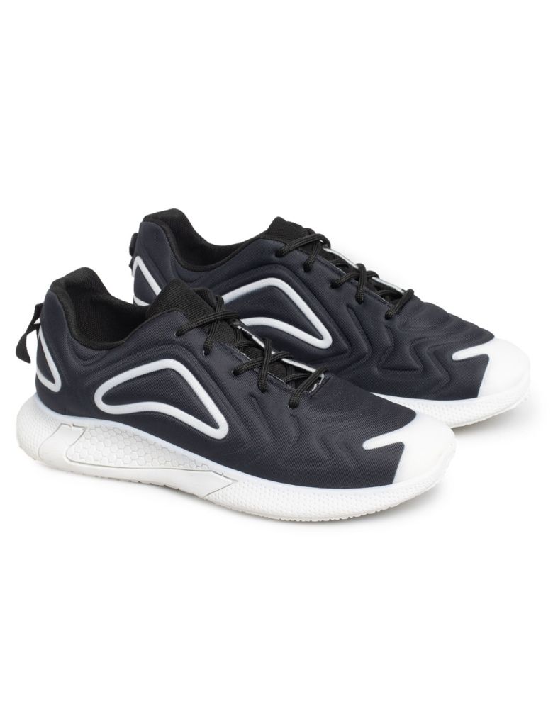 Ανδρικά Sneakers μαύρα με χοντρή σόλα και σχέδιο