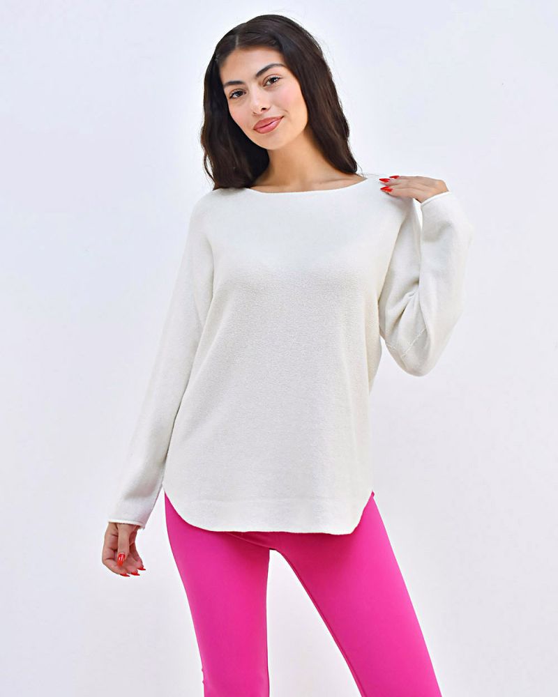 Beltipo Γυναικείο Πλεκτό Oversized Λεύκο