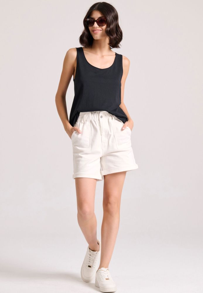 Tank top από οργανικό βαμβάκι με raw edges