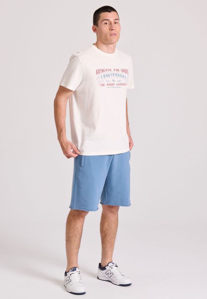 Essential wide leg fit αθλητική βερμούδα με raw cuts