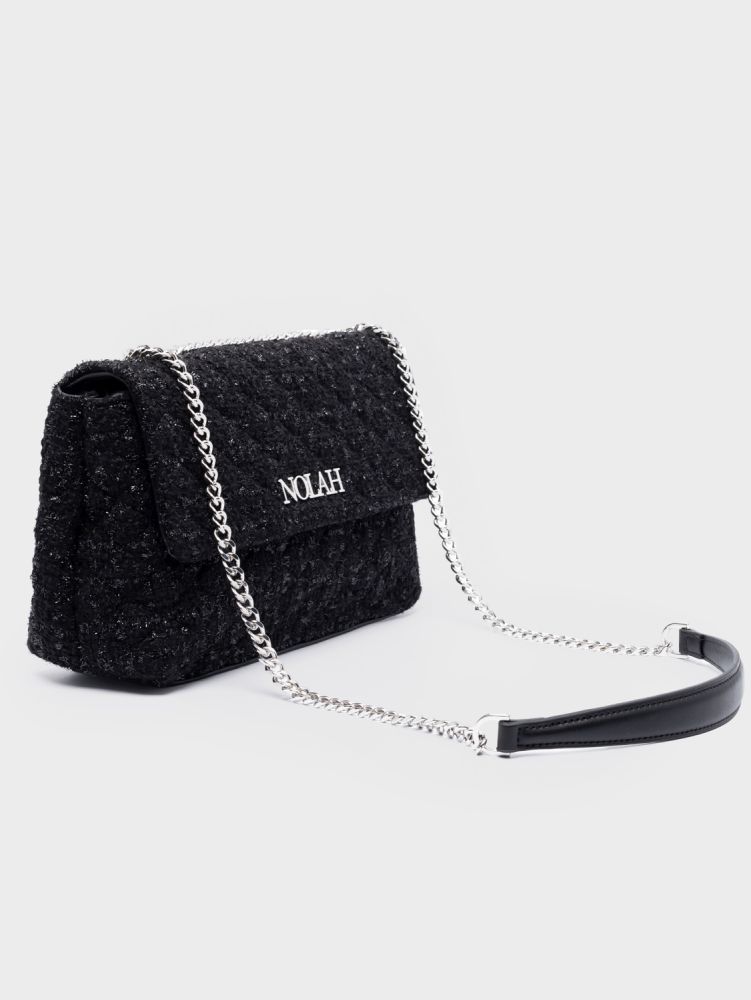 NOLAH ΓΥΝΑΙΚΕΙΑ ΤΣΑΝΤΑ ΩΜΟΥ EMILIA SHINY BLACK SILVER