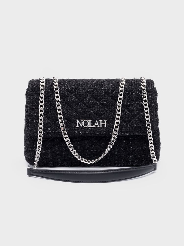 NOLAH ΓΥΝΑΙΚΕΙΑ ΤΣΑΝΤΑ ΩΜΟΥ EMILIA SHINY BLACK SILVER