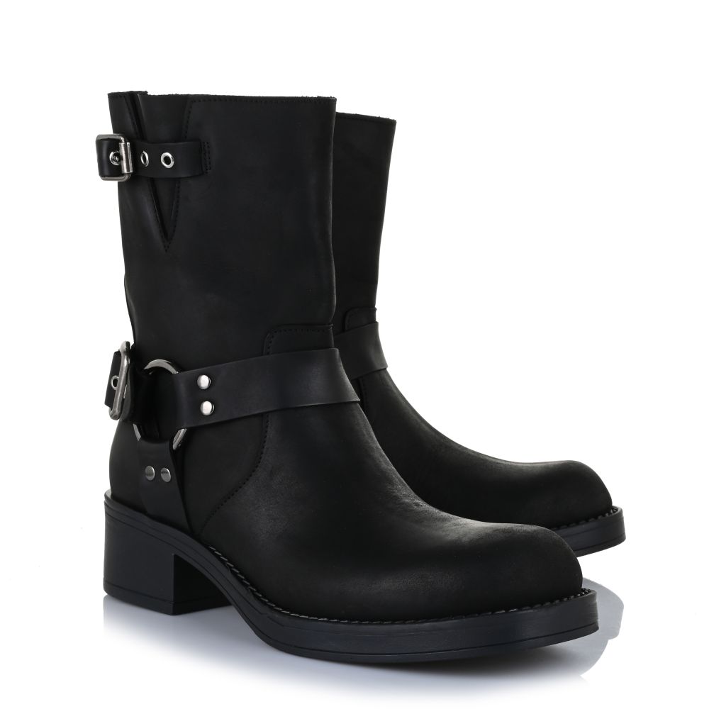 Δερμάτινα Μποτάκια So Chic Gemma 6006-01 Black
