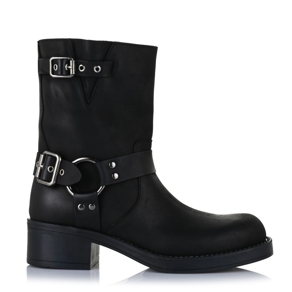 Δερμάτινα Μποτάκια So Chic Gemma 6006-01 Black