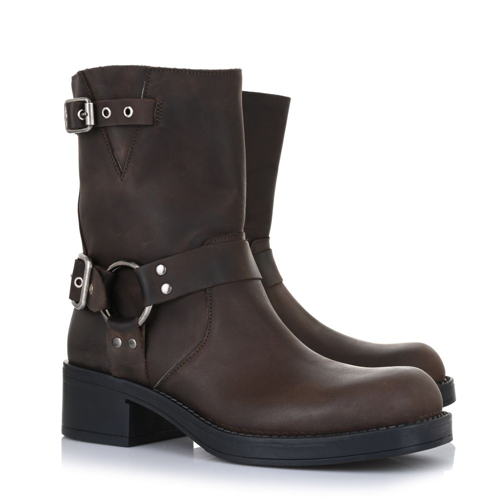 Δερμάτινα Μποτάκια So Chic Gemma 6006-03 Brown