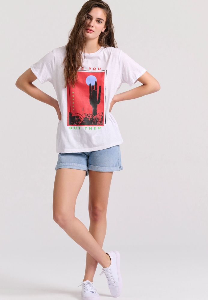 Γυναικείο t-shirt με desert artwork τύπωμα