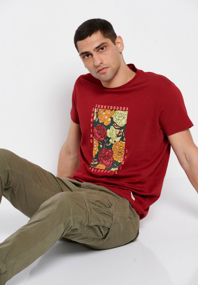 T-shirt με φλοράλ frame τύπωμα