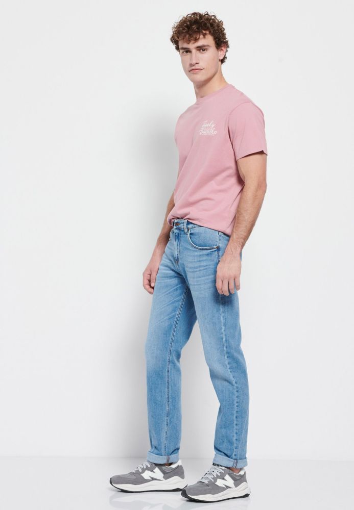 Regular straight fit τζιν παντελόνι
