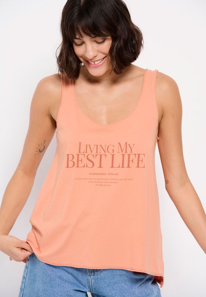 Tank top από οργανικό βαμβάκι με τύπωμα κειμένου