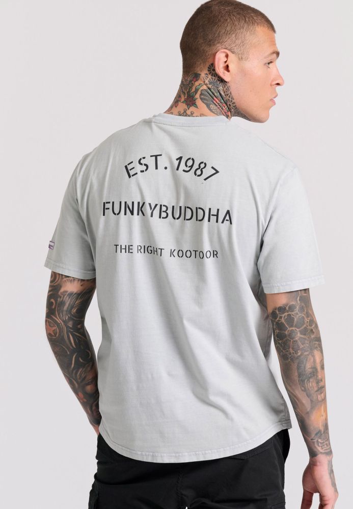 Relaxed fit garment dyed t-shirt με τύπωμα στη πλάτη